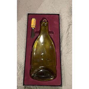 Wine Glass Cheese Platter and Spreader In Box